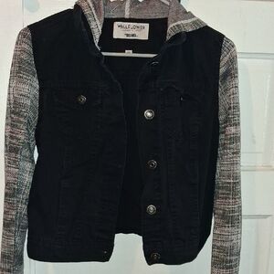 Wallflower Kids Denim Jacket with Black and Gray